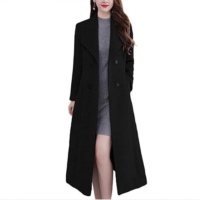Manteau Long Double-Boutonnage pour Femme - View 3