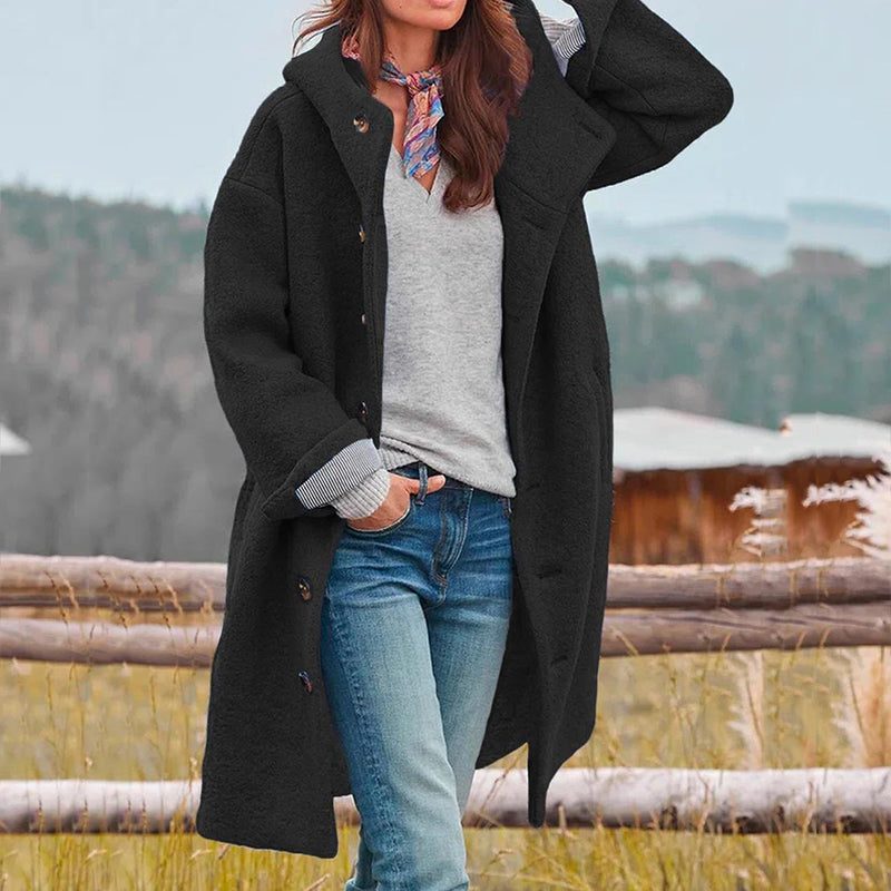 Manteau Long Laine Boutonné pour Femme - Style 3