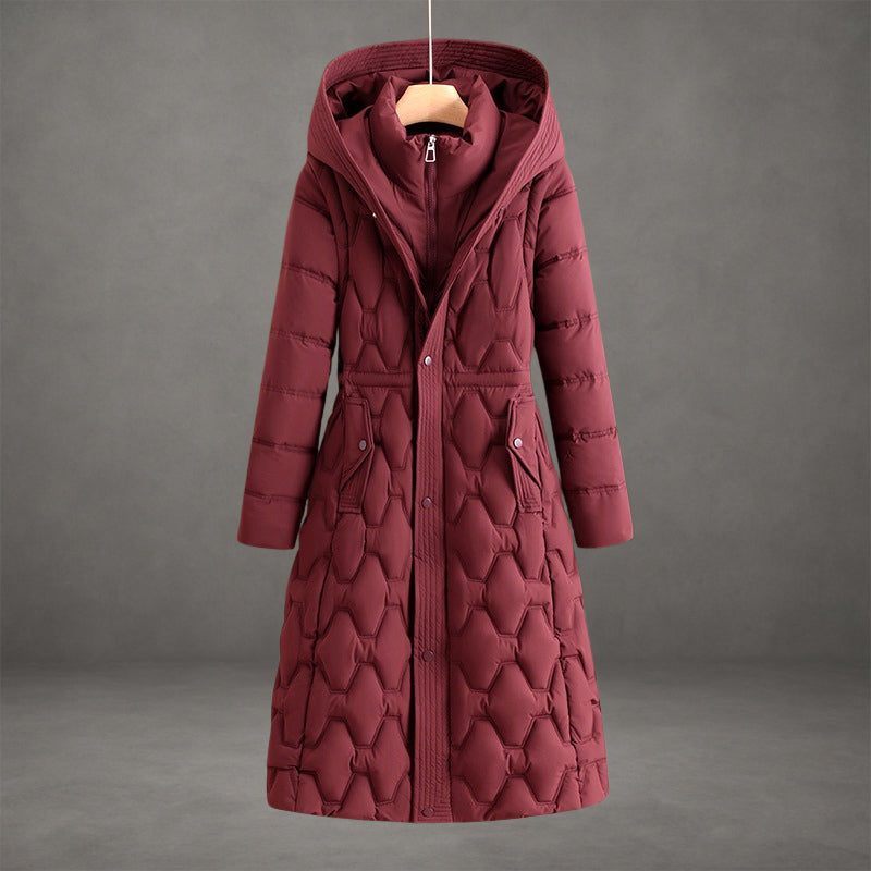 Manteau Matelassé Maxi à Capuche pour Femme