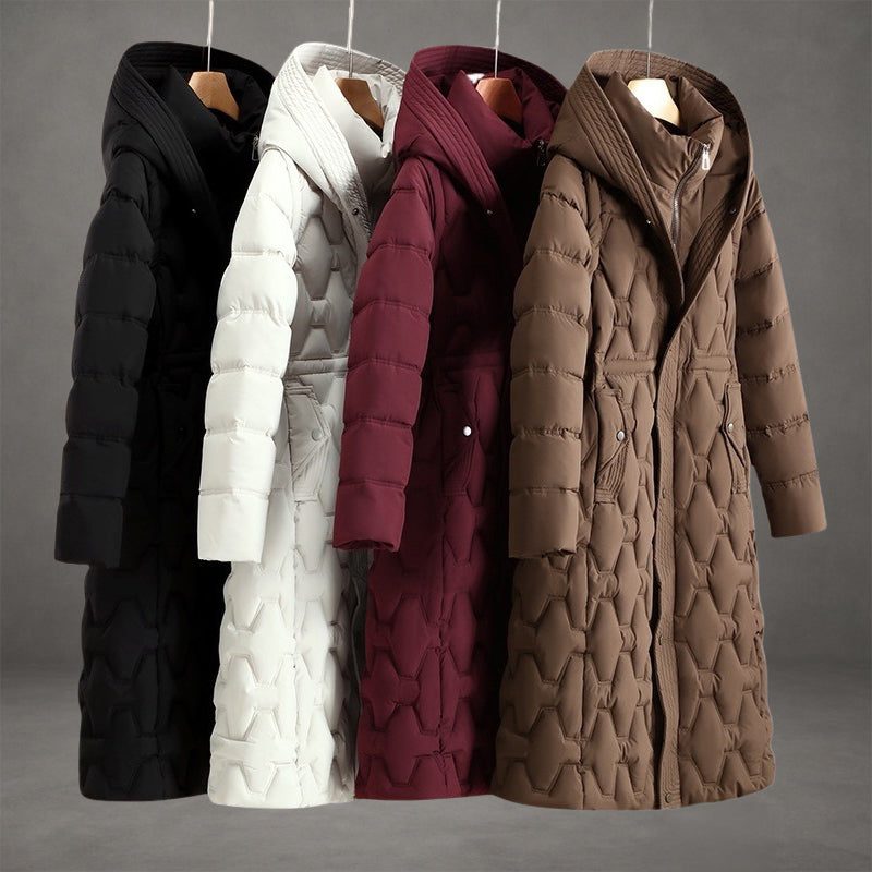 Manteau Matelassé Maxi à Capuche pour Femme