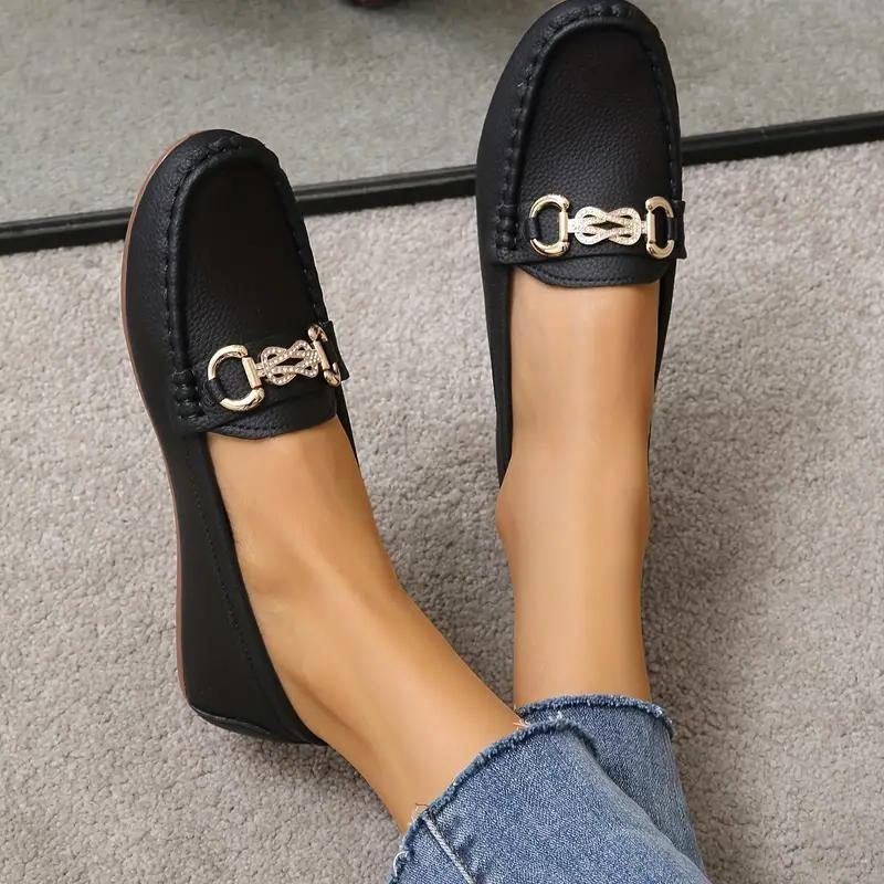 Mocassins à Chaîne Dorée pour Femme