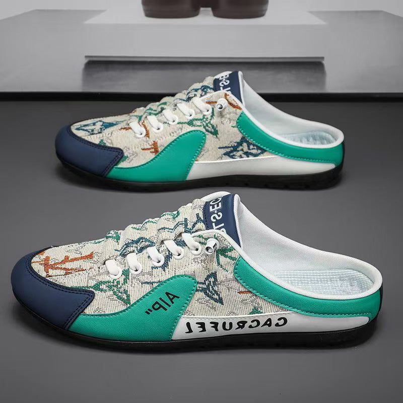 Mules Aérées à Détails Tissés pour Femme - Turquoise