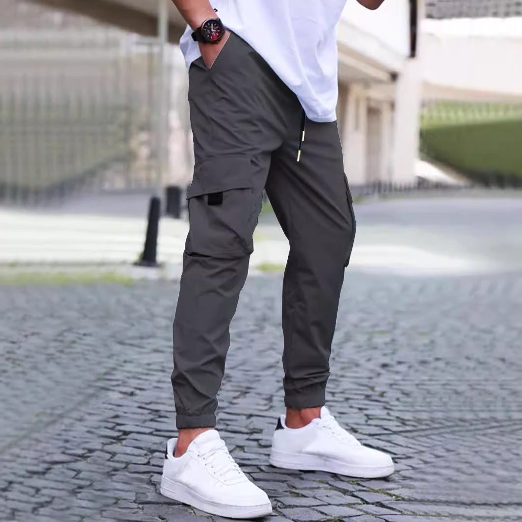 Pantalon Cargo avec Poches Zippées pour Homme - Gris foncé