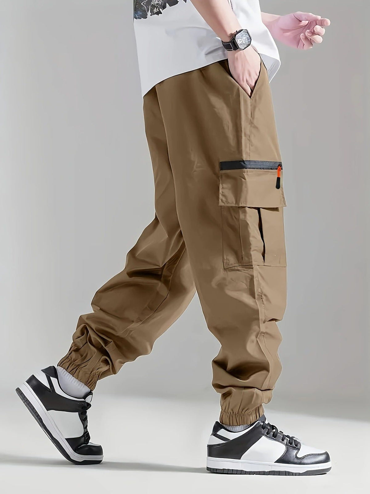 Pantalon Cargo Large avec Poches pour Homme - Khaki