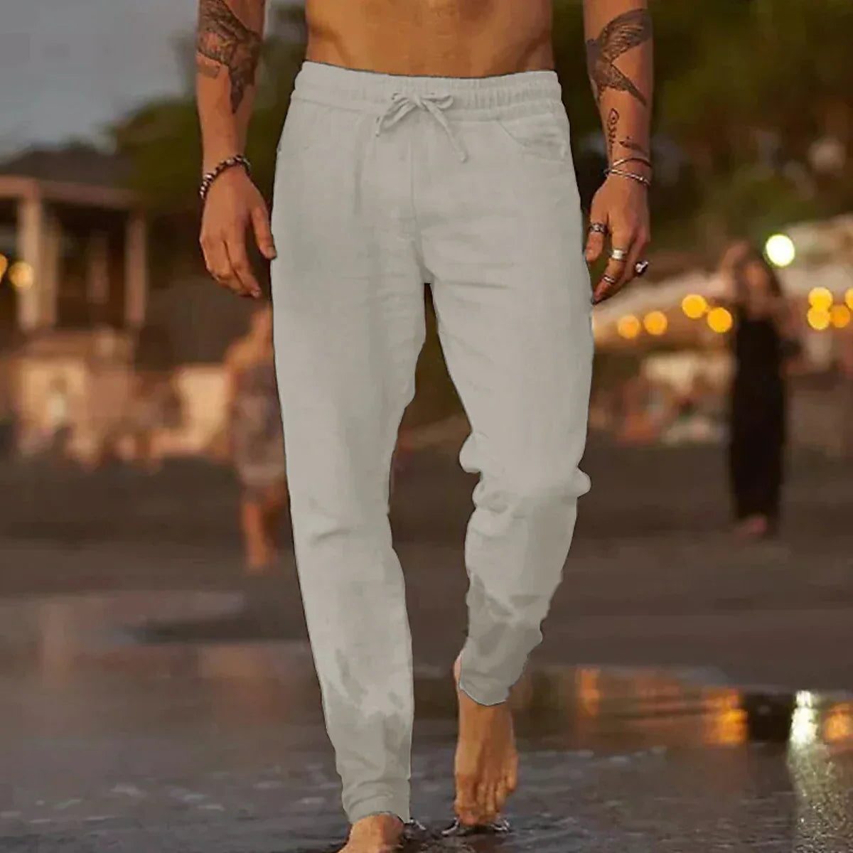Pantalon de Jogging Droit pour Homme - Gris clair