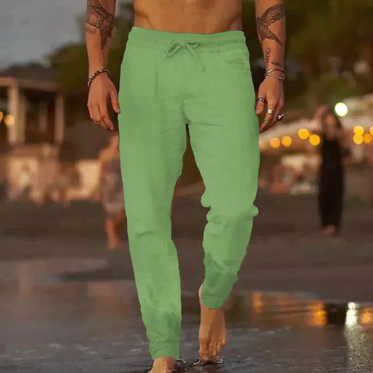 Pantalon de Jogging Droit pour Homme - Vert clair