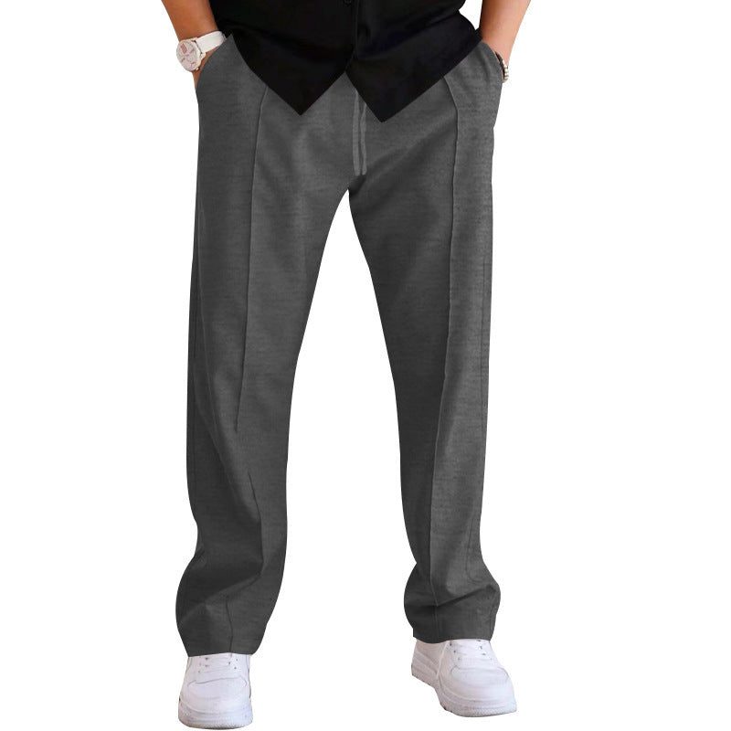 Pantalon Droit à Plis Classiques pour Homme - Gris foncé