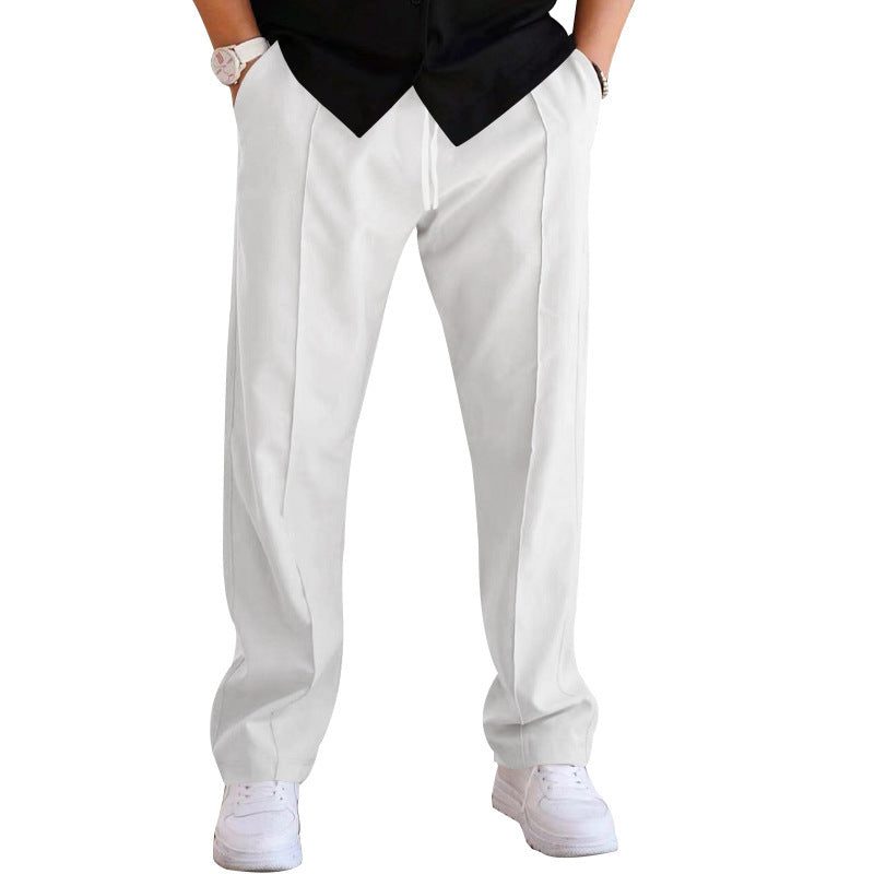 Pantalon Droit à Plis Classiques pour Homme - Blanc