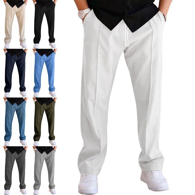 Pantalon Droit à Plis Classiques pour Homme