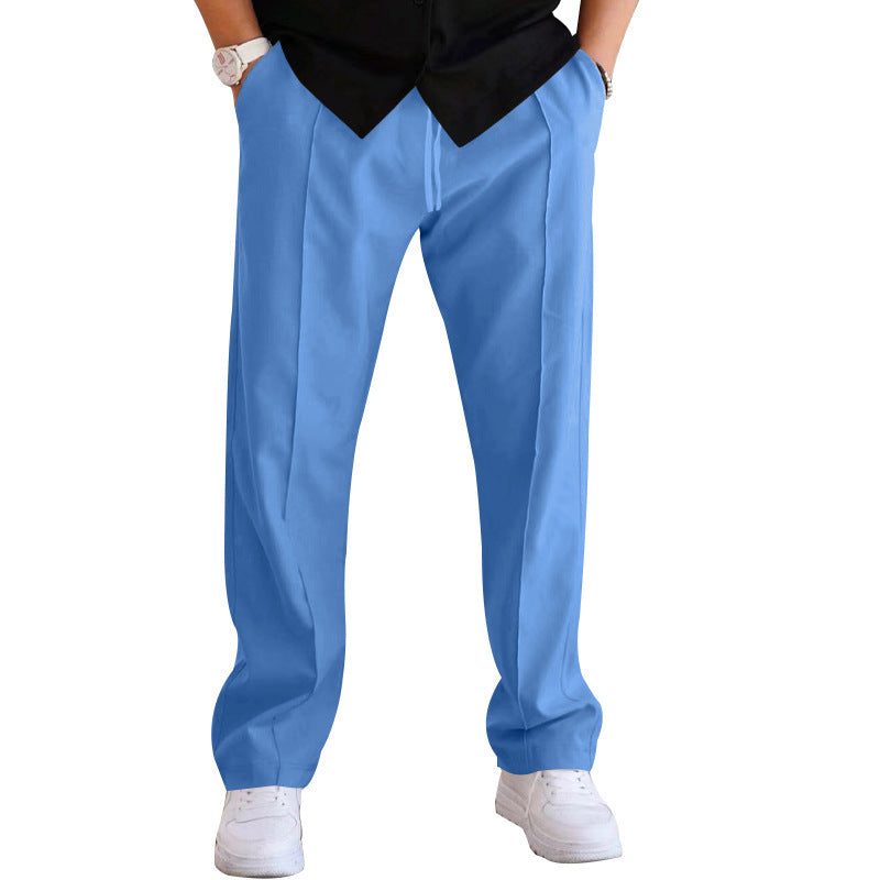 Pantalon Droit à Plis Classiques pour Homme - Bleu clair
