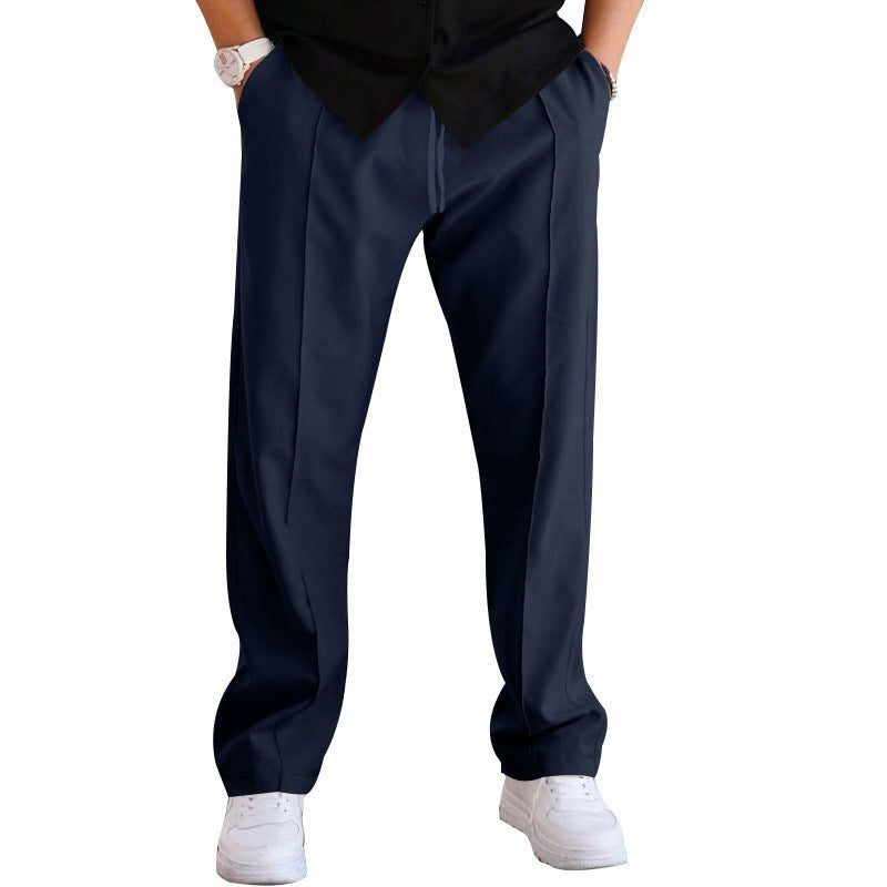 Pantalon Droit à Plis Classiques pour Homme - Bleu minuit