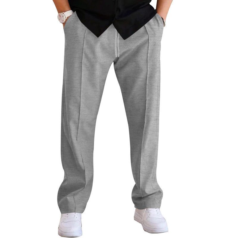 Pantalon Droit à Plis Classiques pour Homme - Gris clair