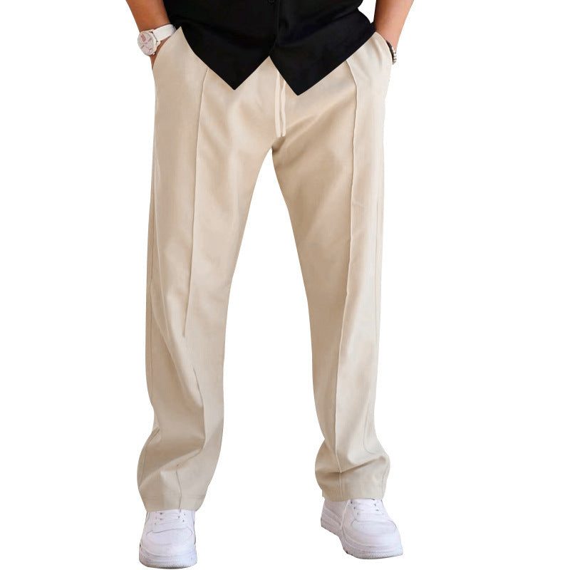 Pantalon Droit à Plis Classiques pour Homme - Abricot