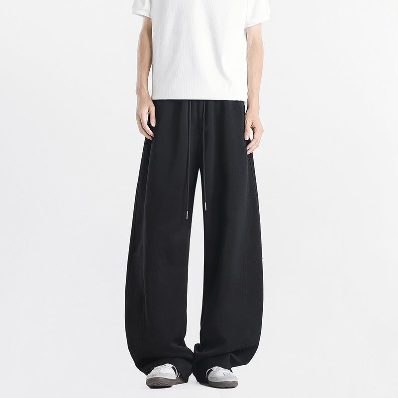 Pantalon Large en Coton avec Poches pour Homme - Noir
