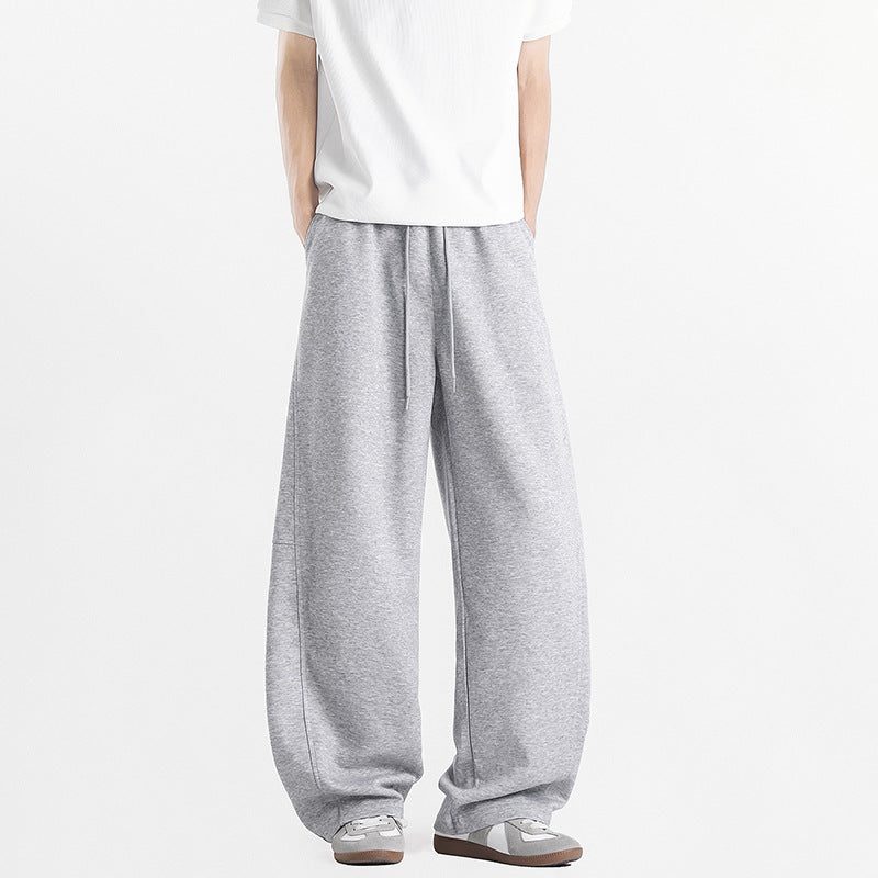 Pantalon Large en Coton avec Poches pour Homme - Gris