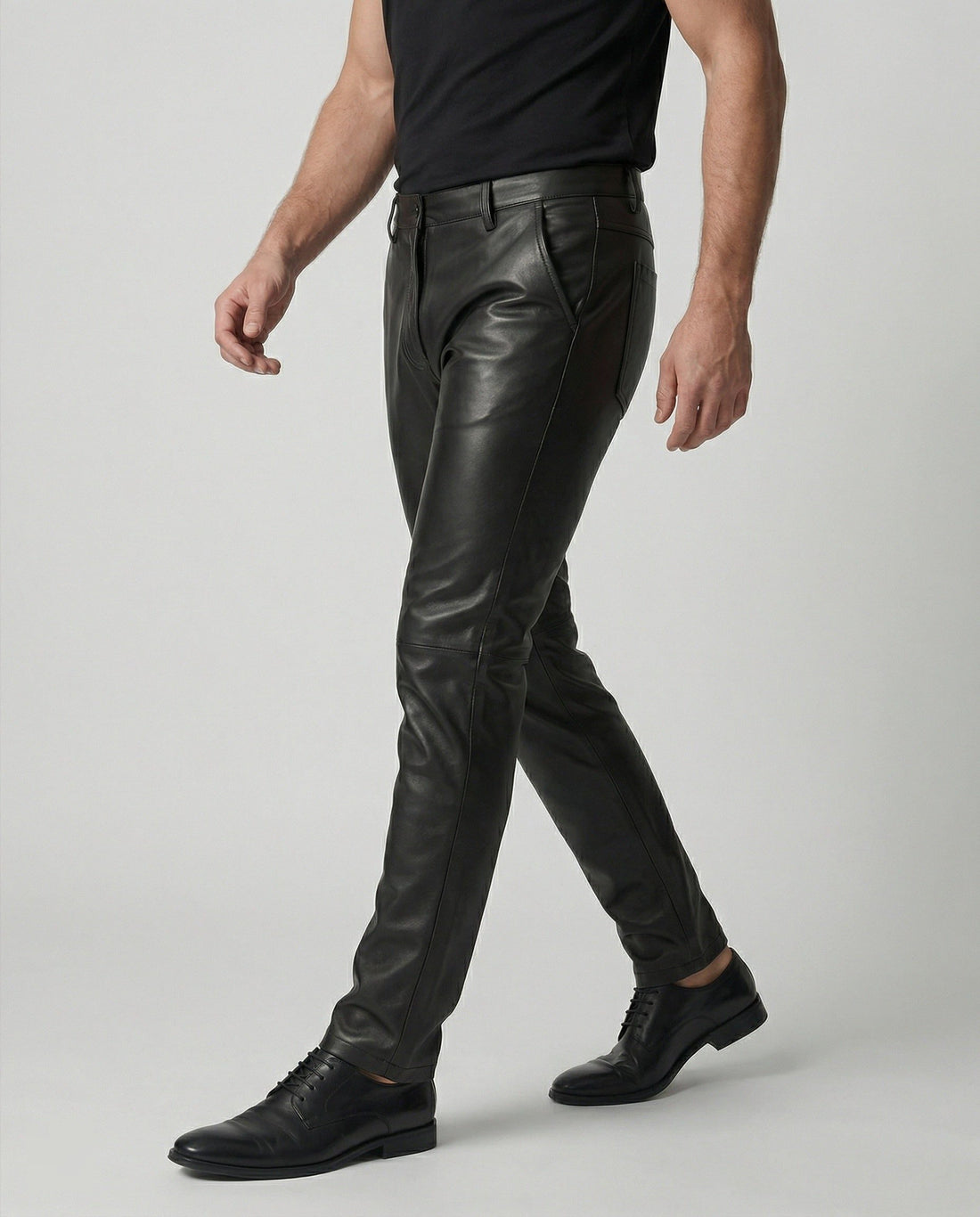 Pantalon Slim Fit en Cuir Synthétique pour Homme