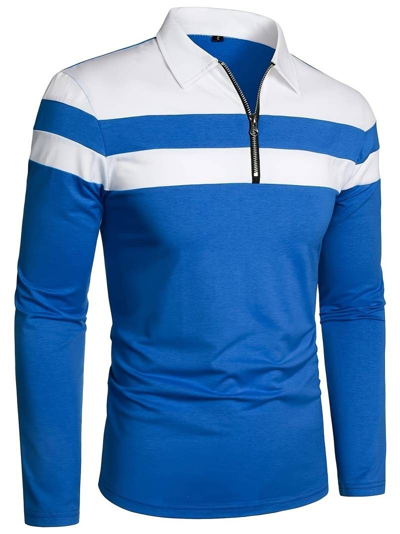 Polo à Manches Longues avec Fermeture Éclair pour Homme - View 9