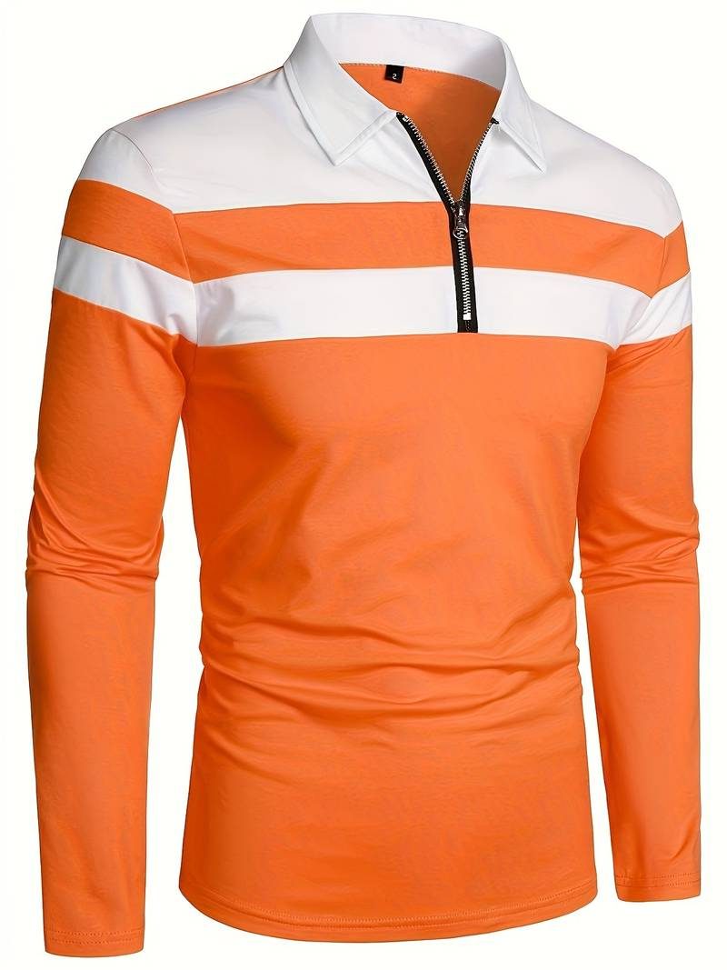 Polo à Manches Longues avec Fermeture Éclair pour Homme - View 11