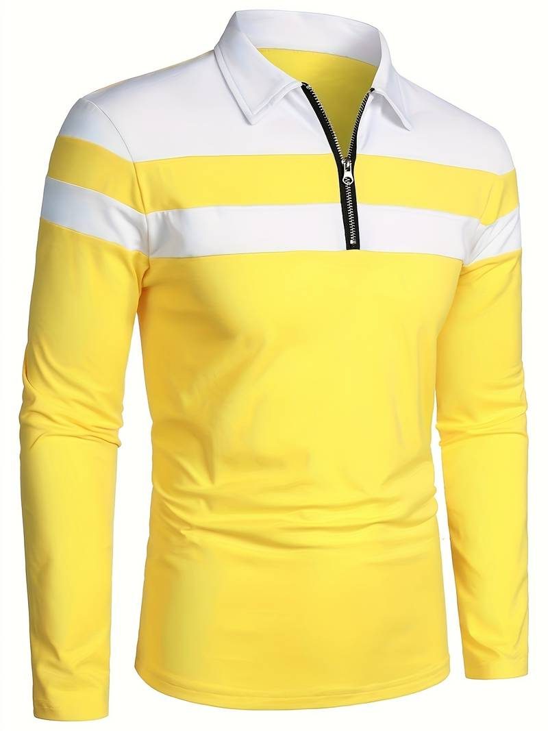 Polo à Manches Longues avec Fermeture Éclair pour Homme - View 15