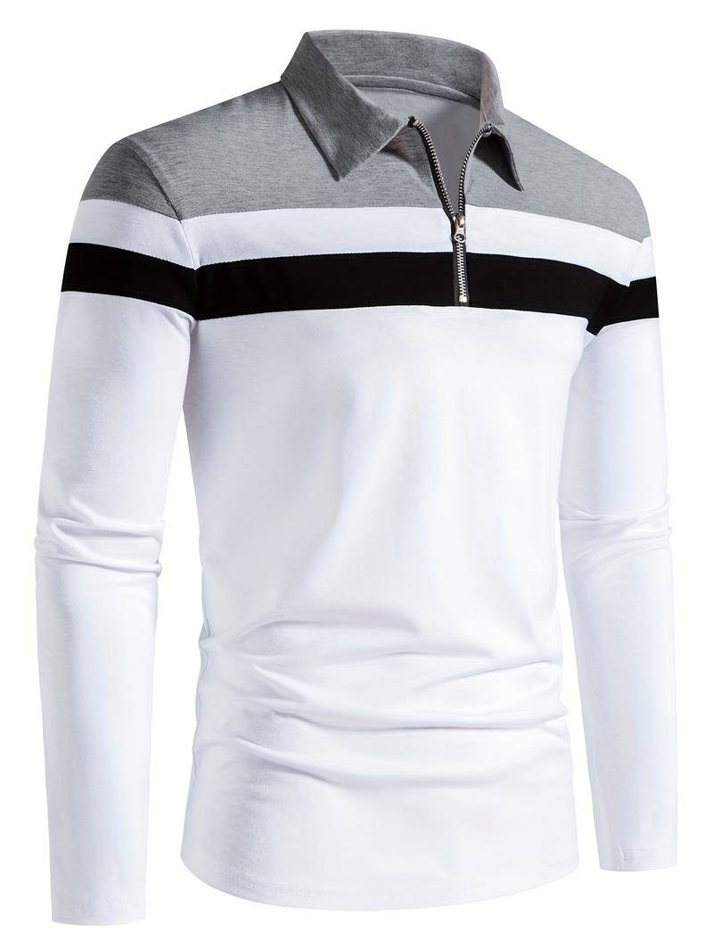 Polo à Manches Longues avec Fermeture Éclair pour Homme - View 17