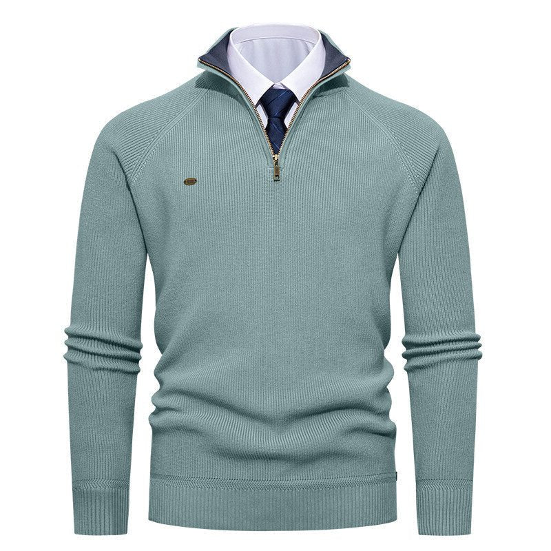 Pull à Col Montant avec Fermeture Éclair pour Homme
