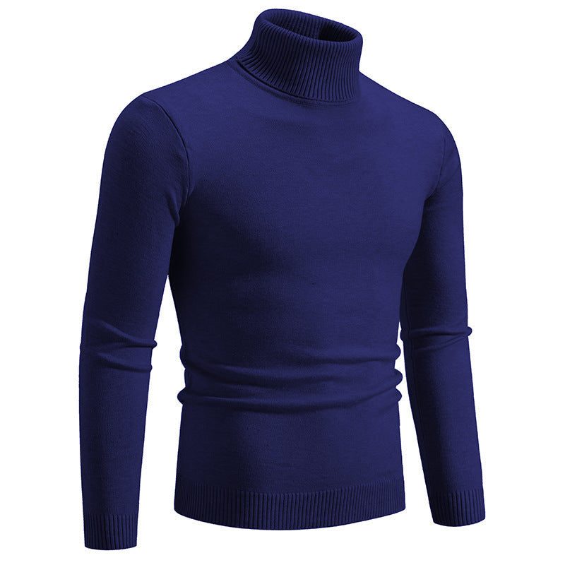 Pull Col Montant en Coton pour Homme - Bleu foncé