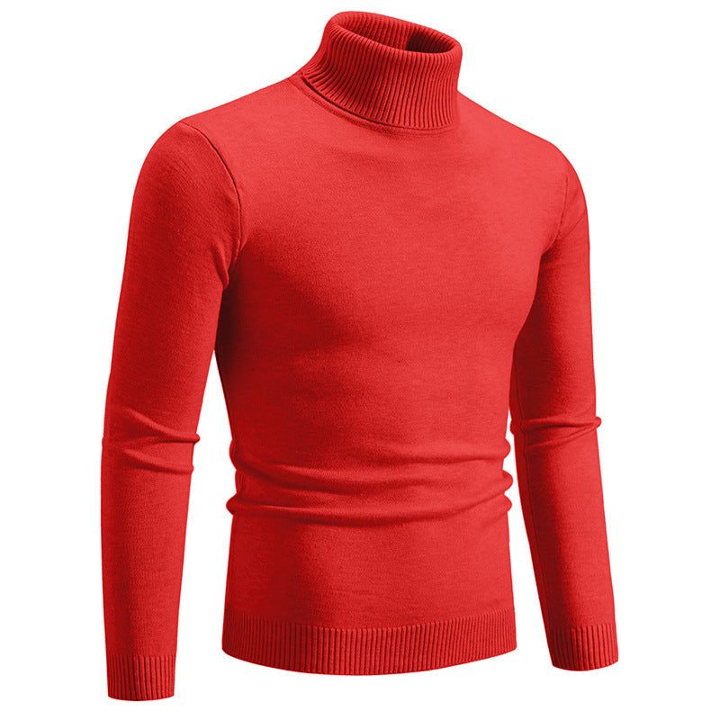 Pull Col Montant en Coton pour Homme - Rouge