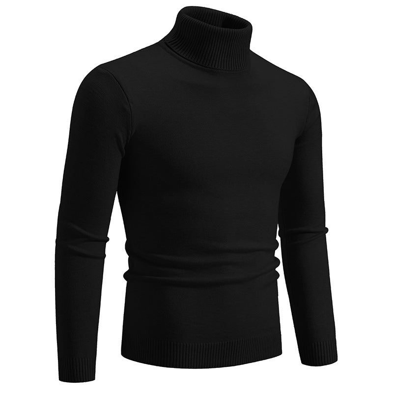 Pull Col Montant en Coton pour Homme - Noir