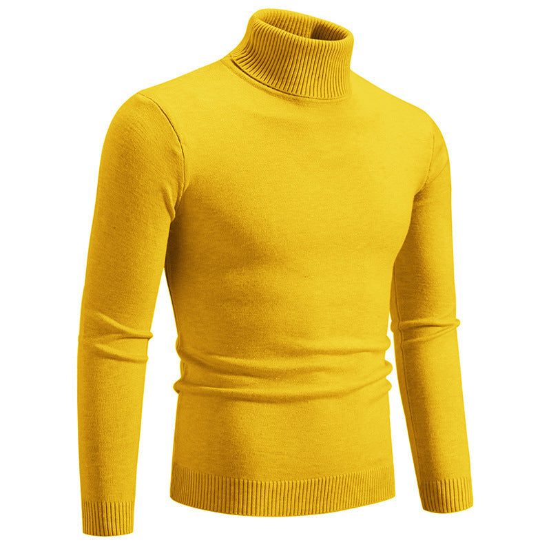 Pull Col Montant en Coton pour Homme - Jaune