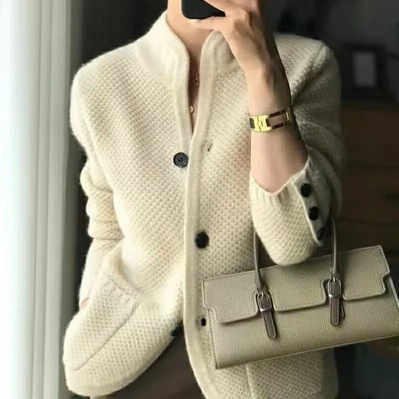 Pull Col Montant en Maille Tricotée pour Femme