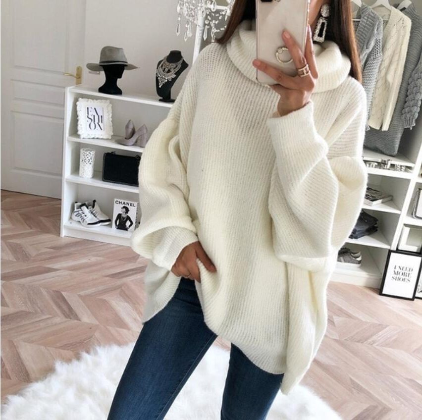 Pull à Col Montant Oversize pour Femme - Style 1