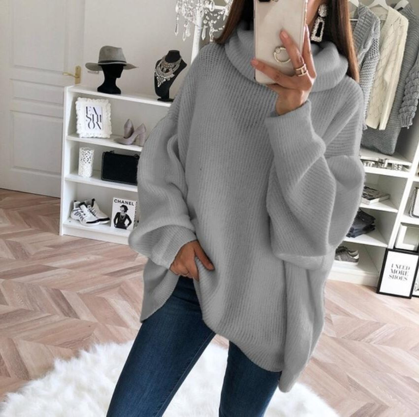 Pull à Col Montant Oversize pour Femme - Style 3