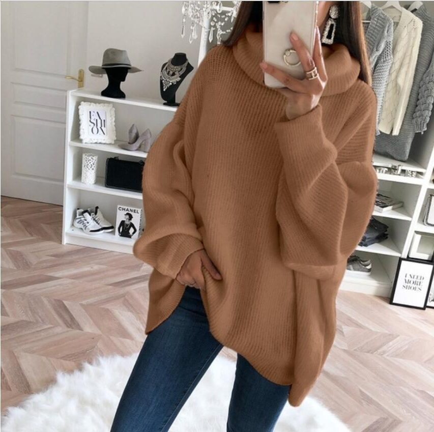 Pull à Col Montant Oversize pour Femme - Style 5