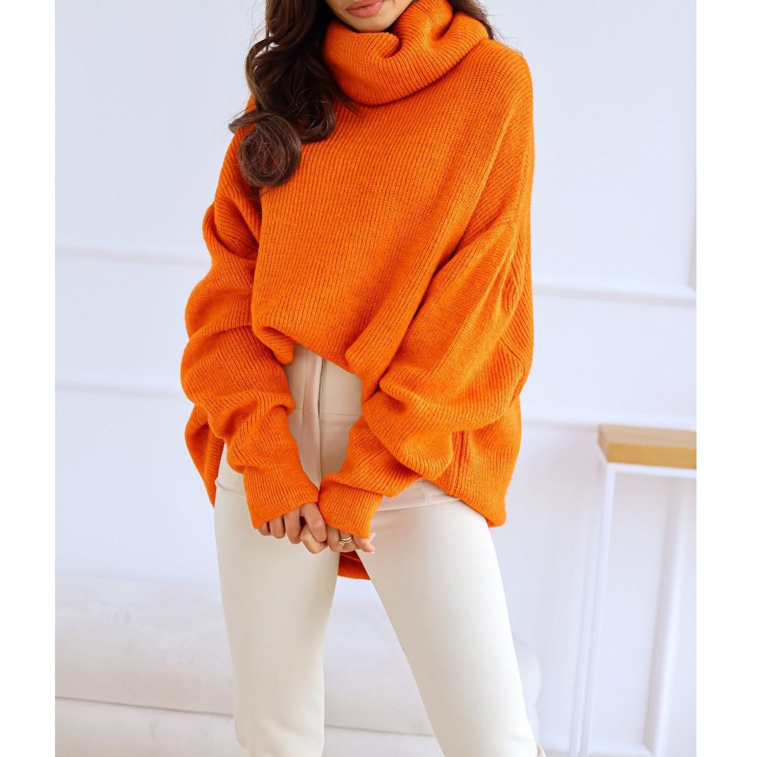 Pull à Col Montant Oversize pour Femme - Style 6
