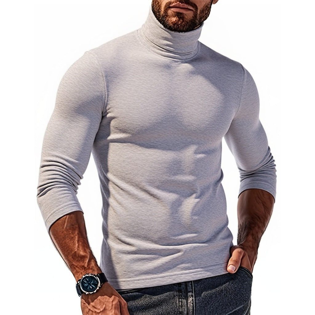 Pull à Col Montant pour Homme - Gris clair
