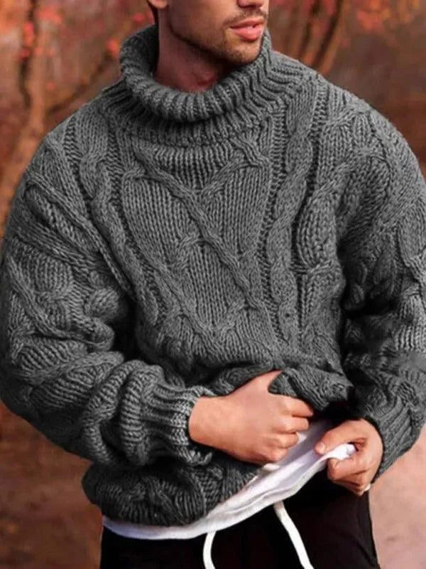Pull Col Montant Torsadé pour Homme