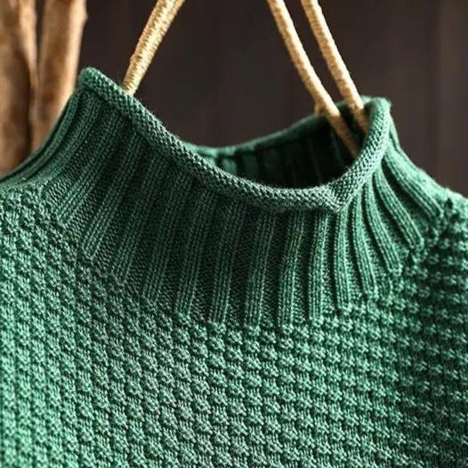 Pull à Col Montant Tricoté pour Femme