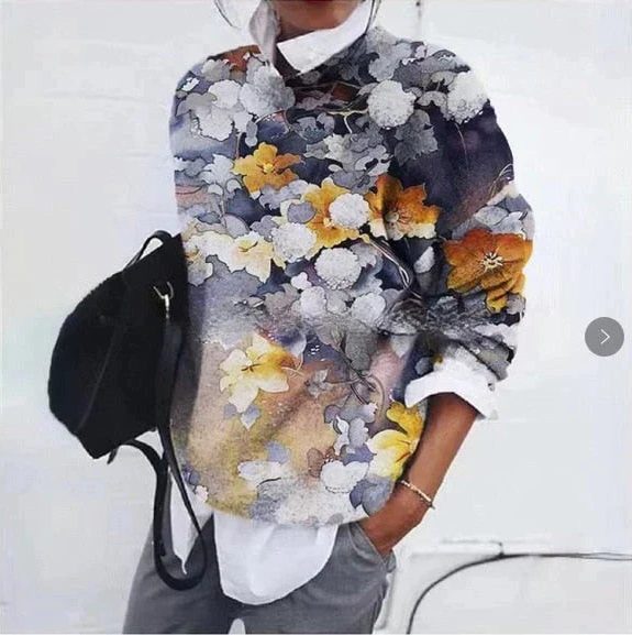 Pull Imprimé Fleurs pour Femme
