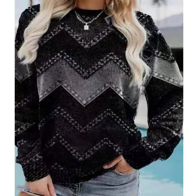 Pull Jacquard à Chevrons pour Femme