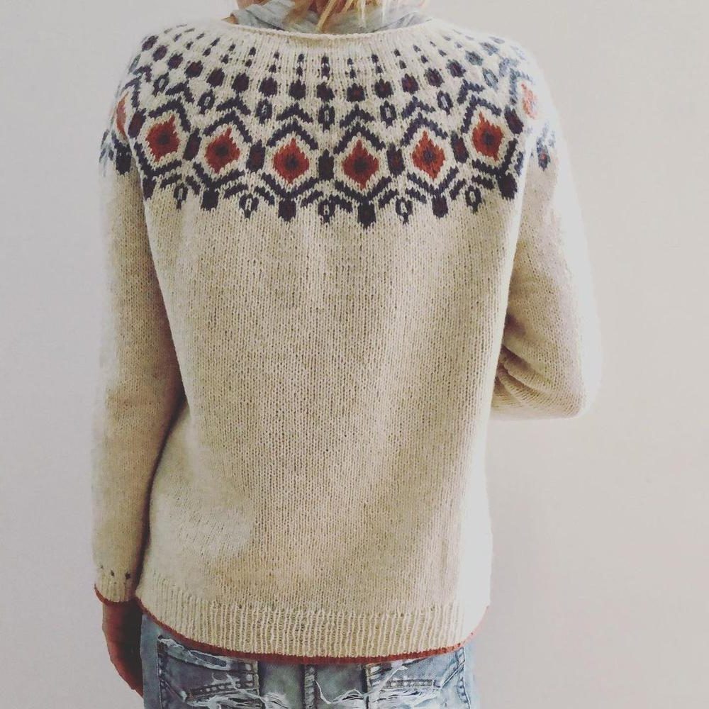Pull à Jacquard Géométrique pour Femme - View 5