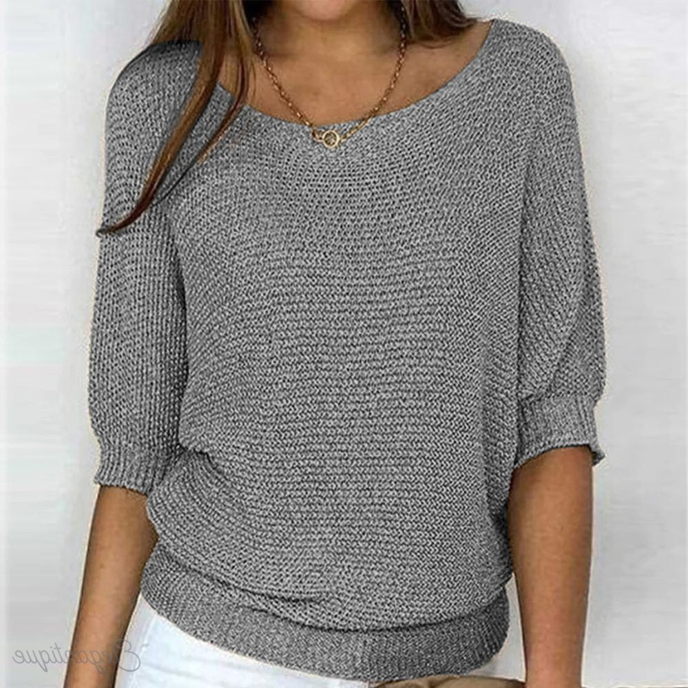 Pull à Manches Courtes Plissées pour Femme