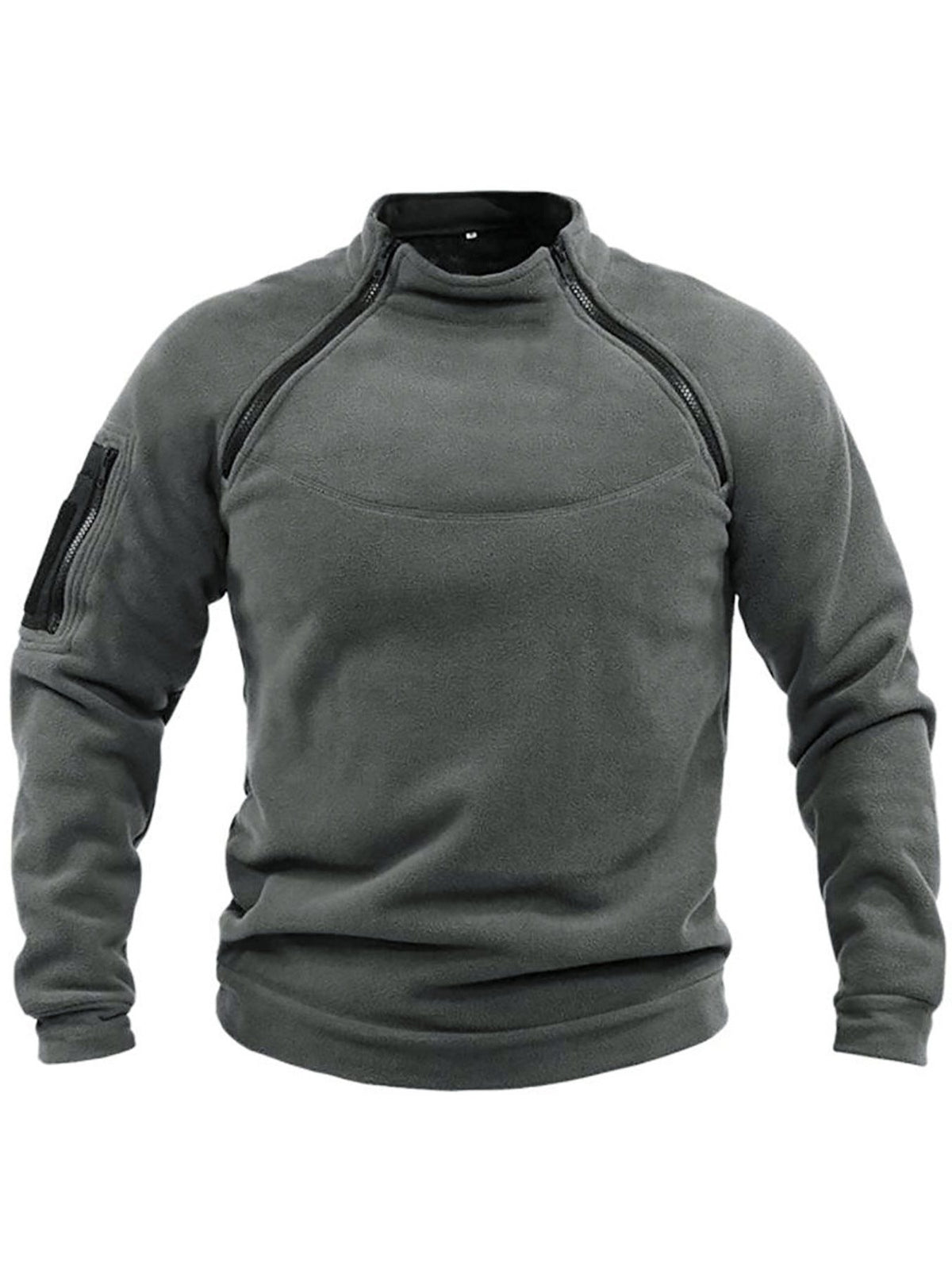 Pull Polaire Col Montant avec Poches pour Homme - Gris foncé