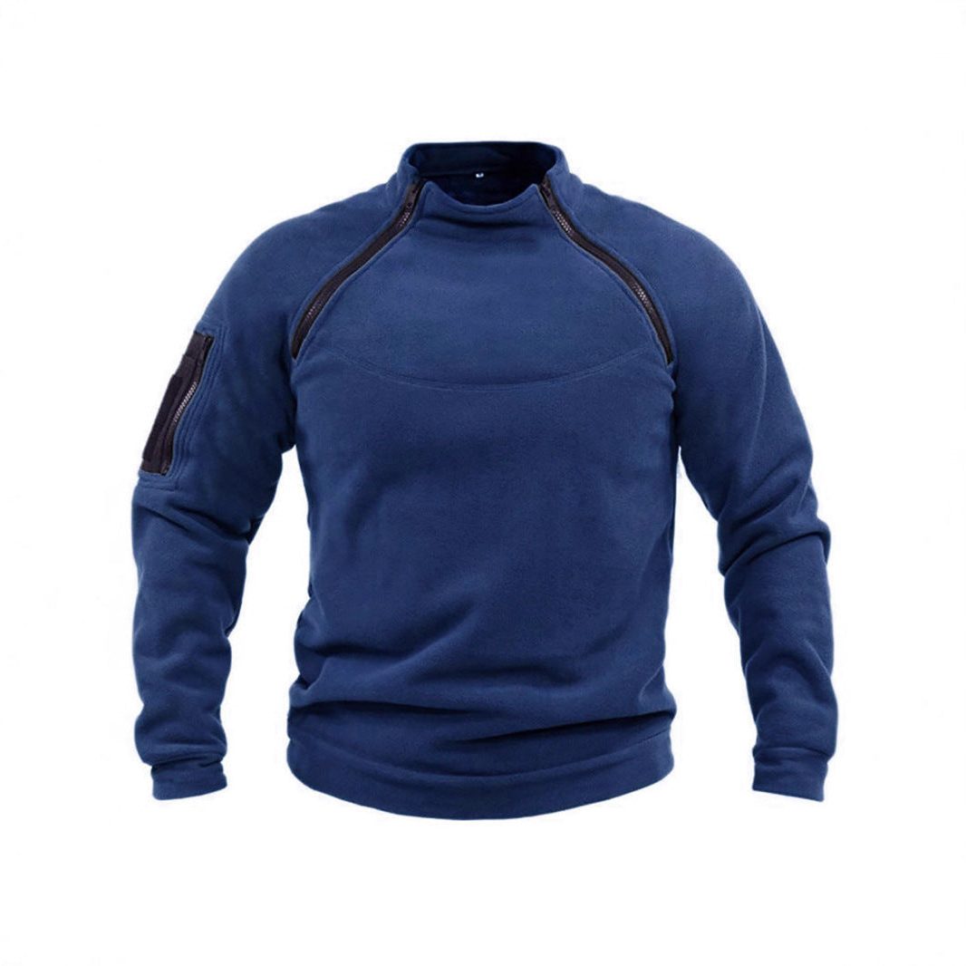 Pull Polaire Col Montant avec Poches pour Homme - View 4