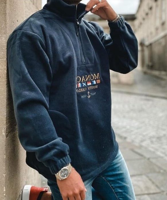 Pull Zippé Col Montant pour Homme