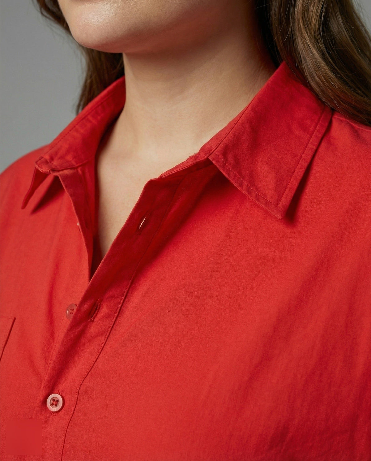 Robe Chemise Oversize en Popeline pour Femme - View 3