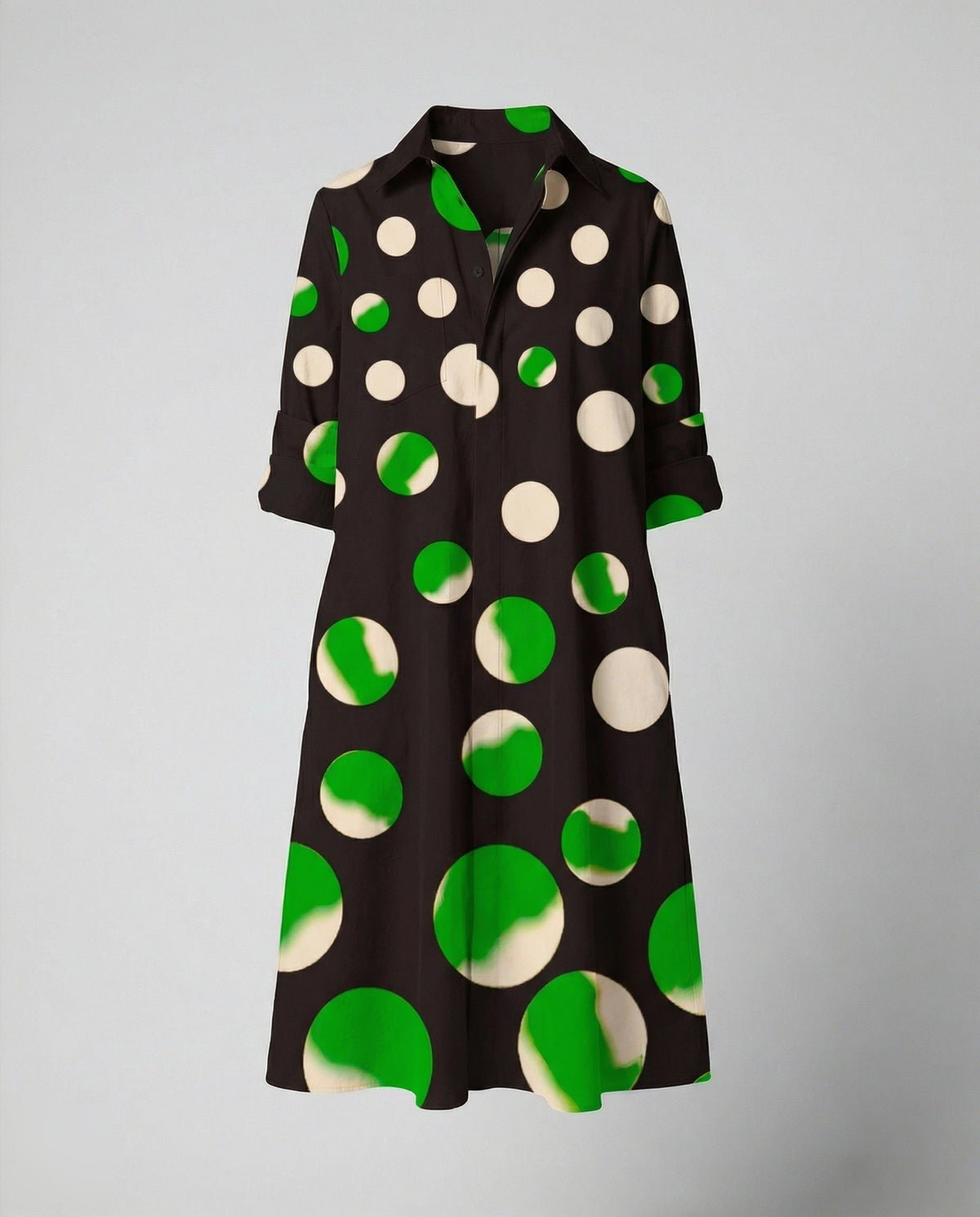 Robe Chemise Oversize en Popeline pour Femme - Multicolore