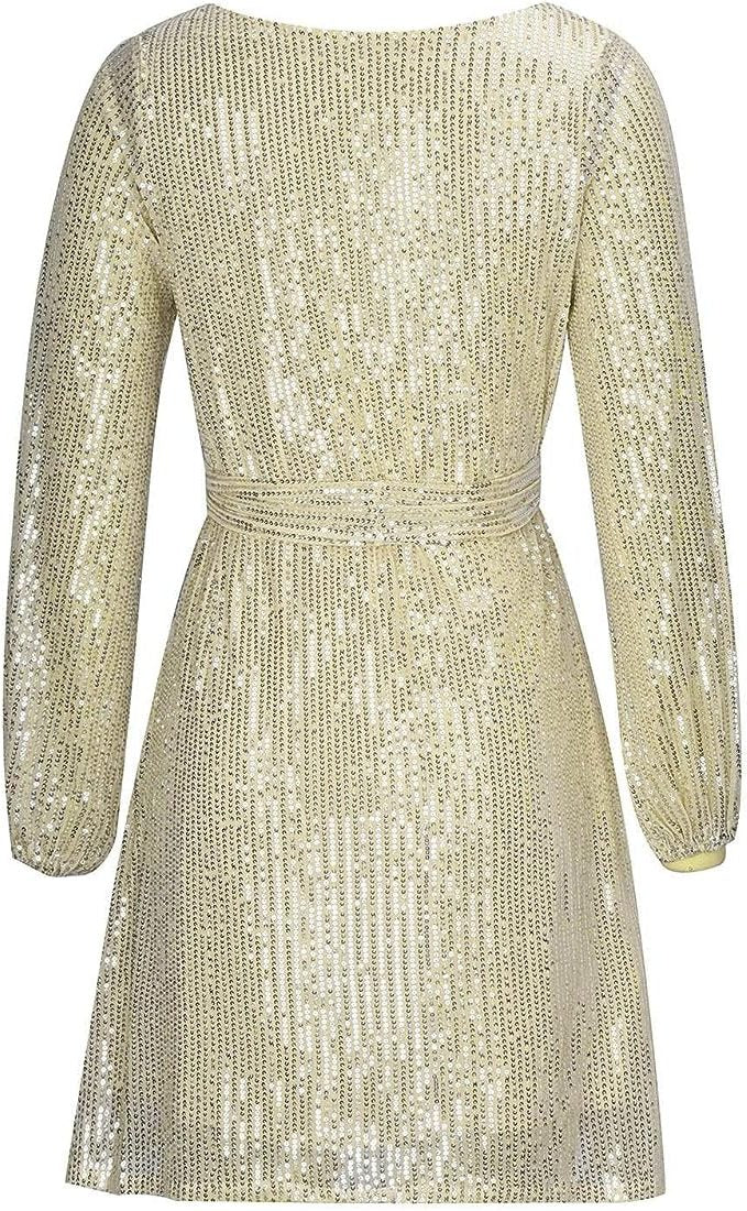 Robe Courte Pailletée Manches Courtes pour Femme