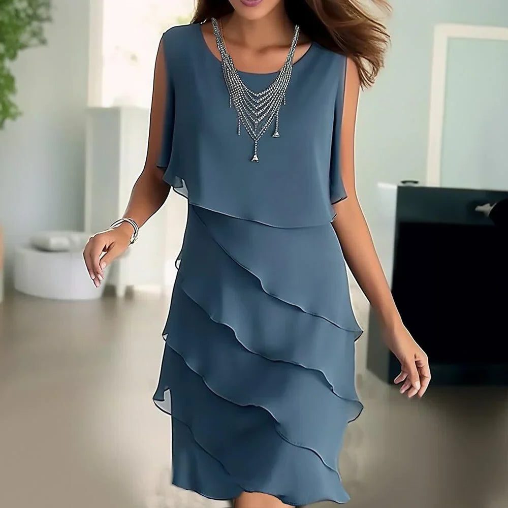 Robe Courte sans Manches à Volants pour Femme - View 2
