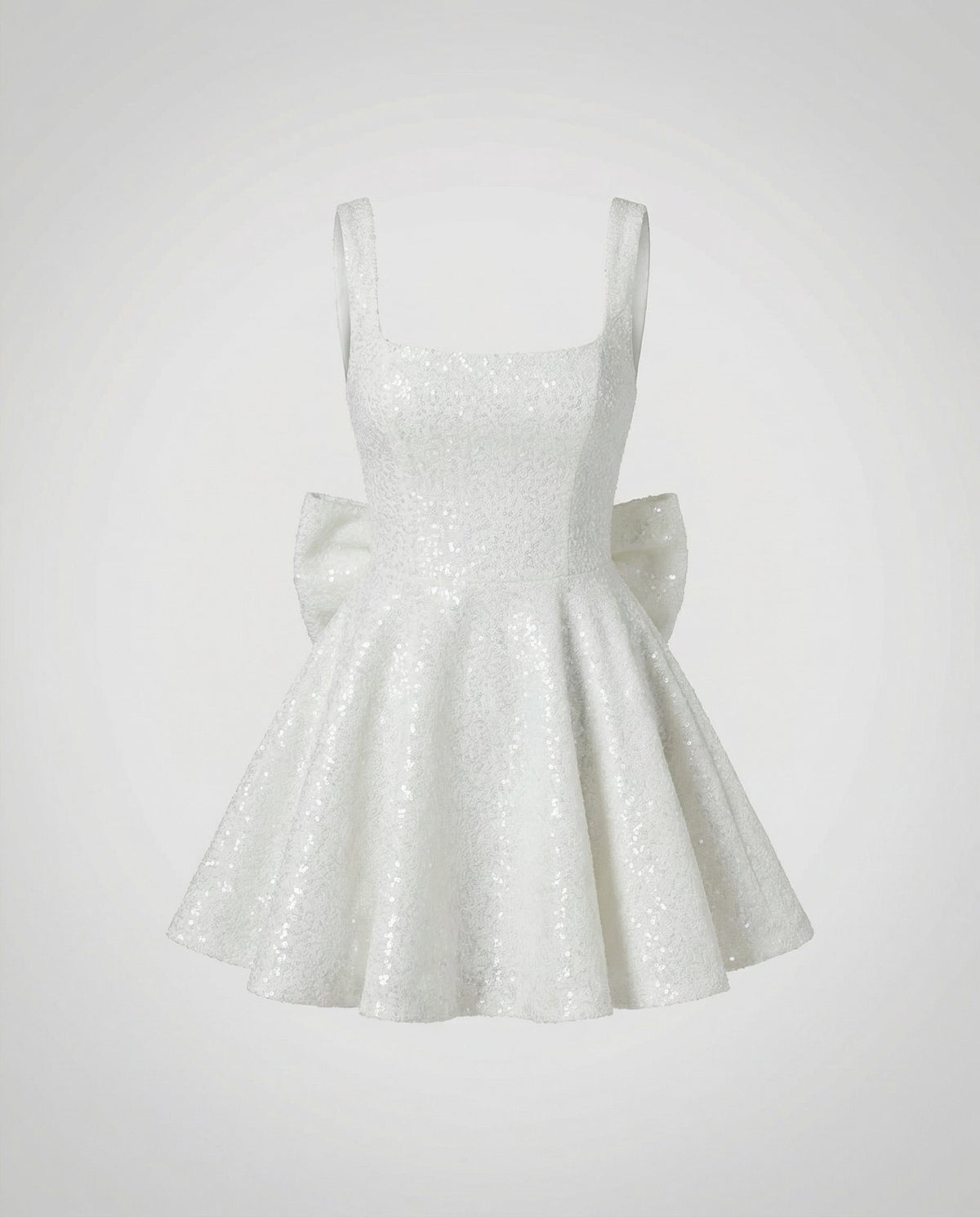 Robe de Cocktail Évasée sans Manches pour Femme - Blanc
