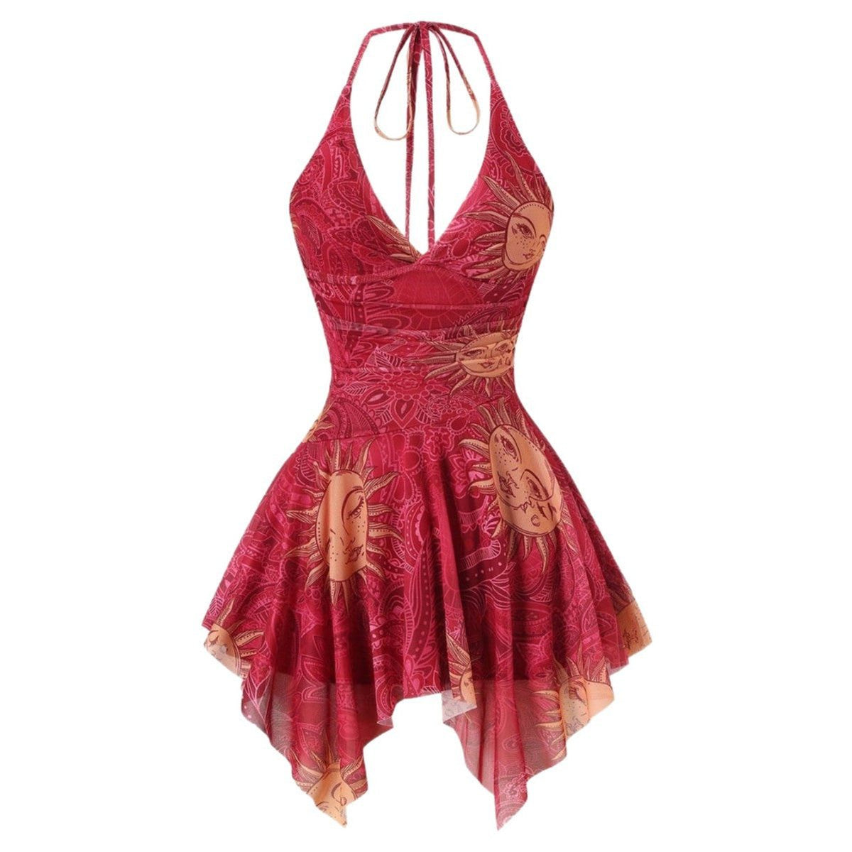 Robe D'Été Asymétrique Imprimée pour Femme - View 2